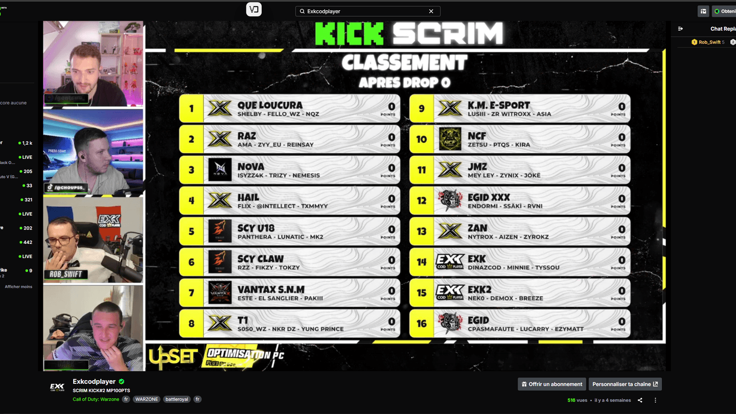Scène live Kick — ExKcodplayer